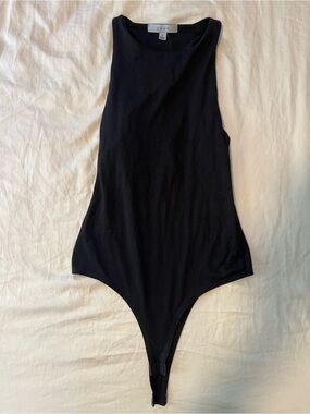 gaze Black Sleeveless High-Cut Bodysuit